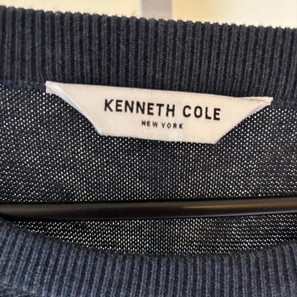Kenneth Cole NWT Men's Heathered Navy Pullover Crew Neck Sweater Size XXL - Picture 2 of 8